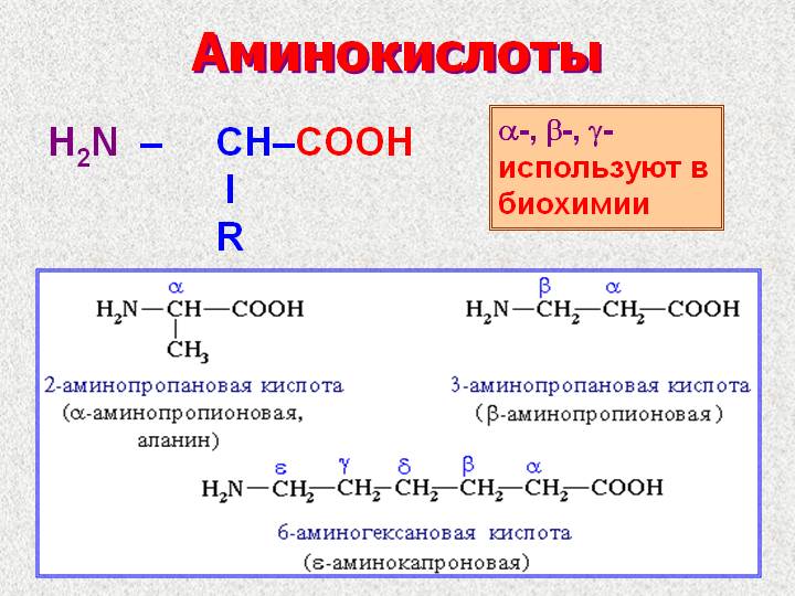 Аминокислоты: химические формулы строения