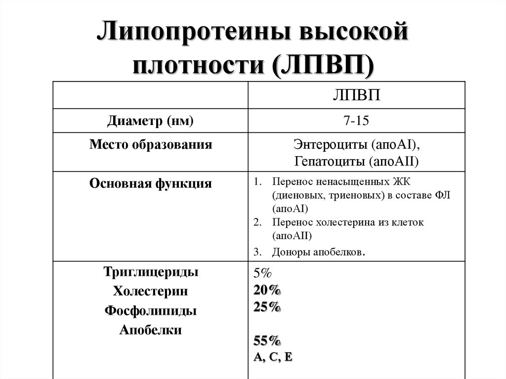Липопротеины высокой плотности